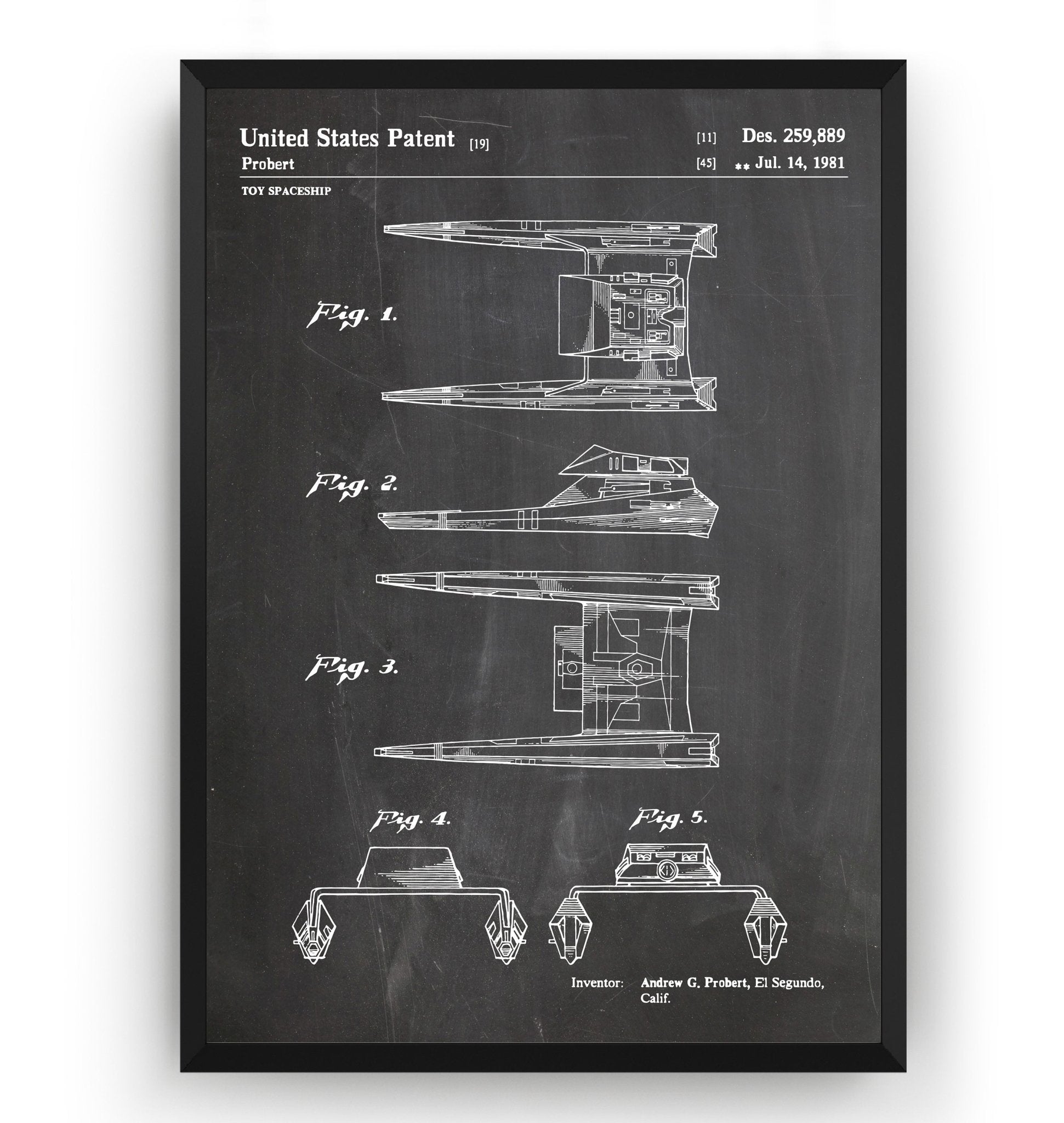 Star Trek Vulcan Shuttle Surak 1981 Patent Print - Magic Posters