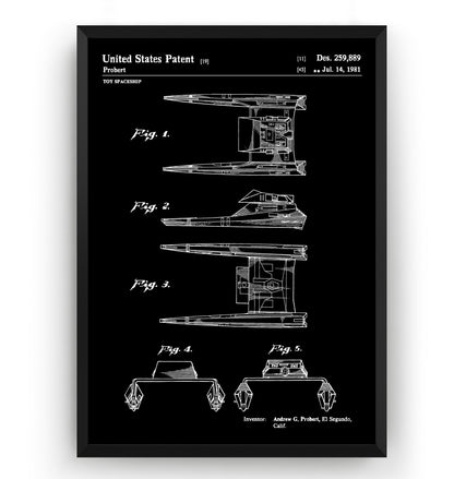 Star Trek Vulcan Shuttle Surak 1981 Patent Print - Magic Posters