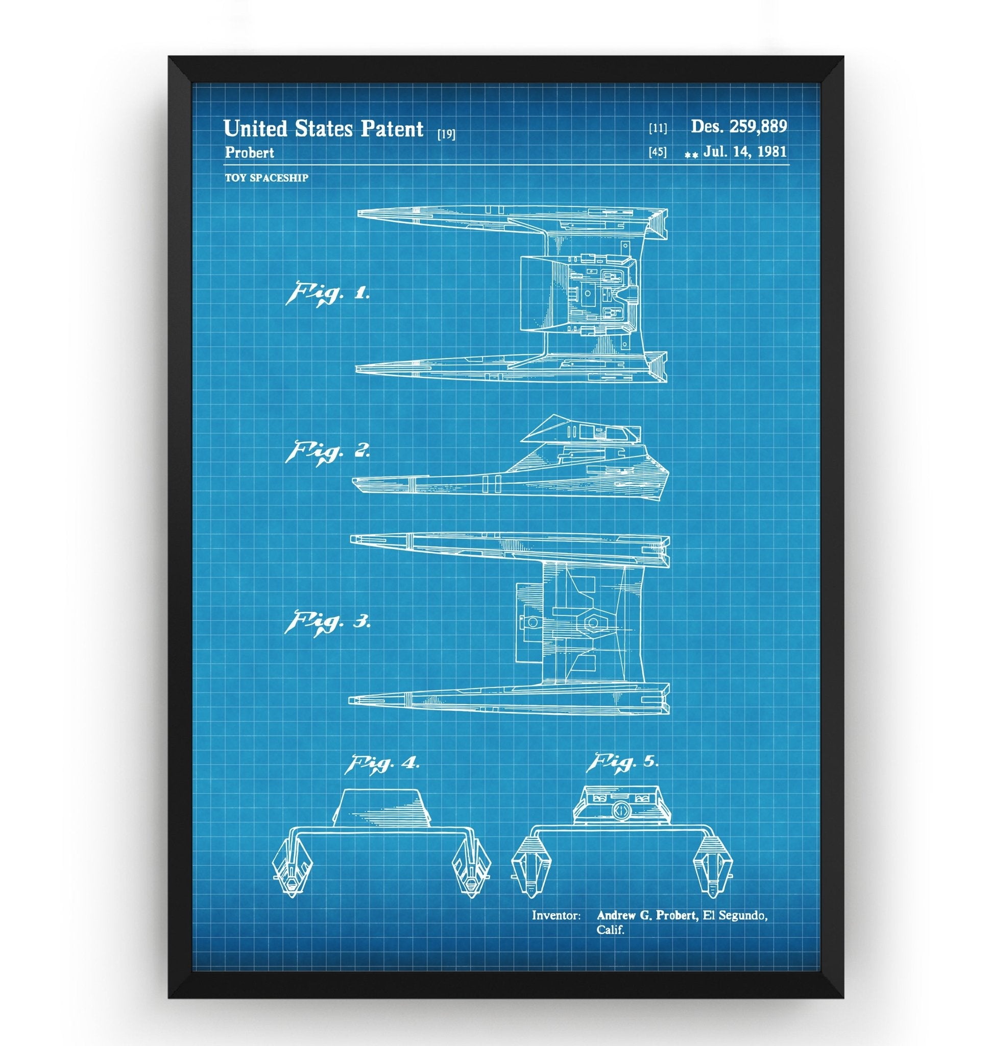 Star Trek Vulcan Shuttle Surak 1981 Patent Print - Magic Posters