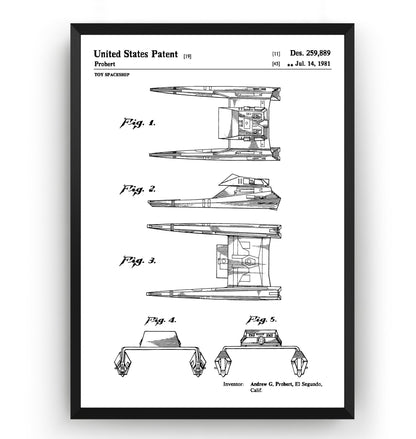 Star Trek Vulcan Shuttle Surak 1981 Patent Print - Magic Posters