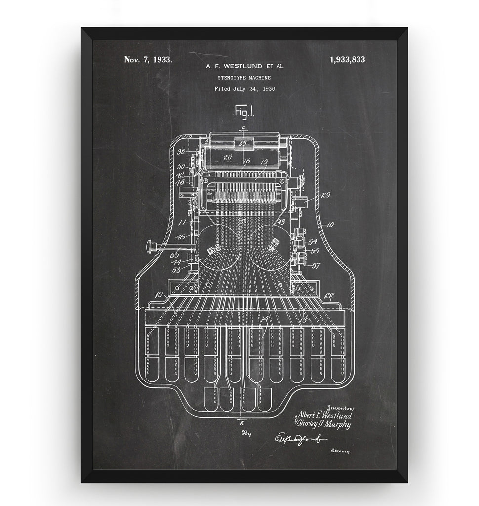 Stenotype Machine 1933 Patent Print – Magic Posters