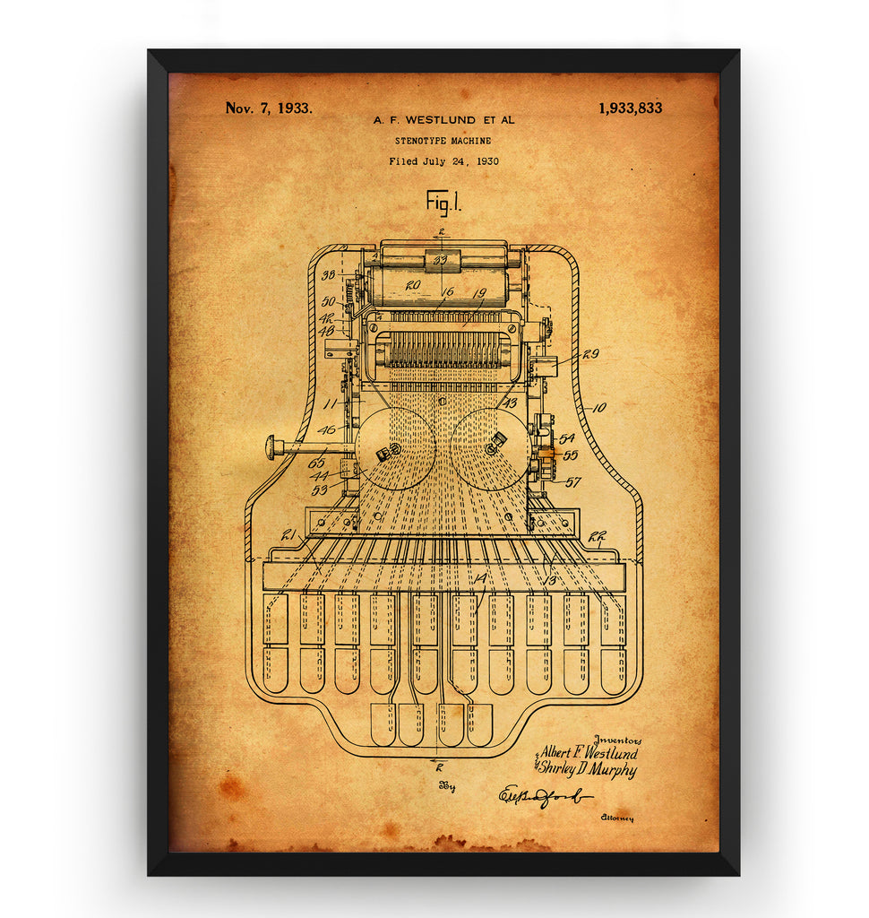 Stenotype Machine 1933 Patent Print – Magic Posters