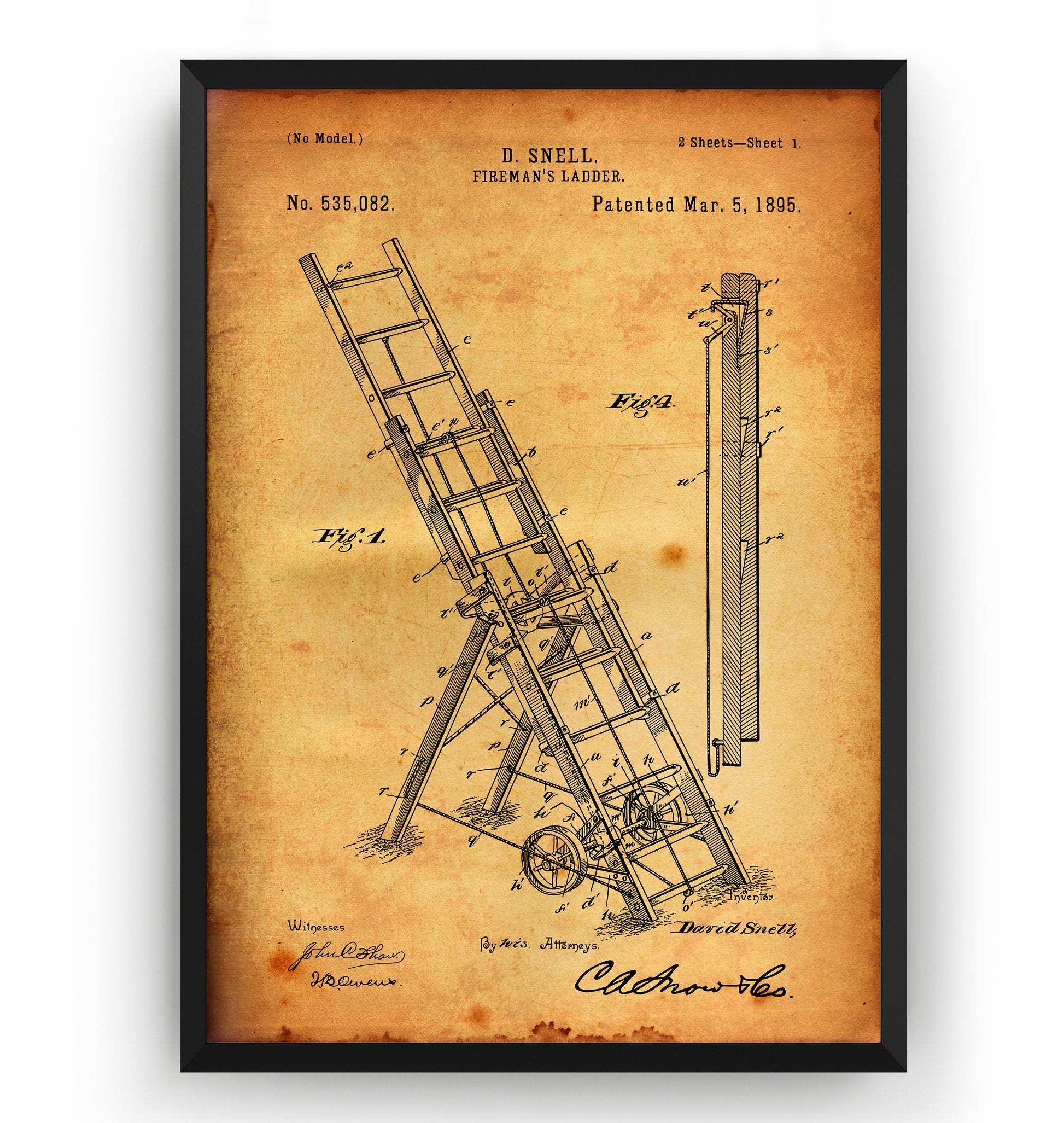 Vintage Firefighter Patent Printable Firefighting Wall Art 