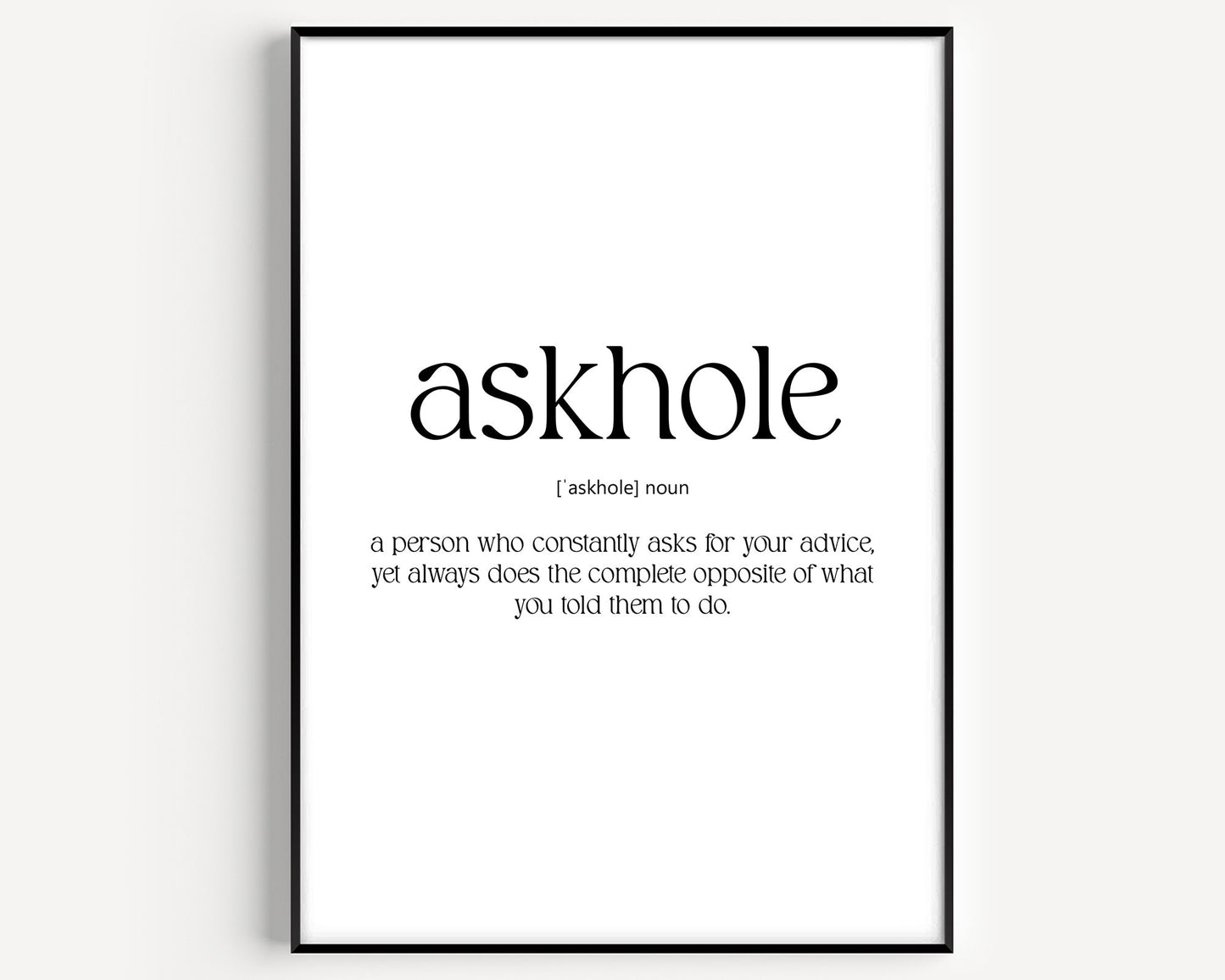 Askhole Definition Print - Magic Posters