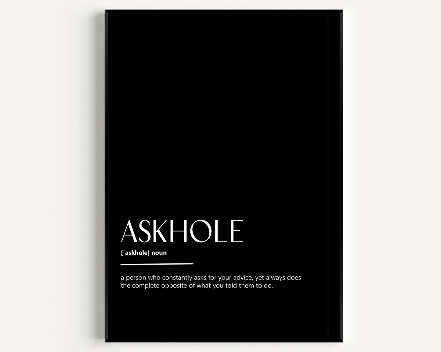 Askhole Definition Print - Magic Posters