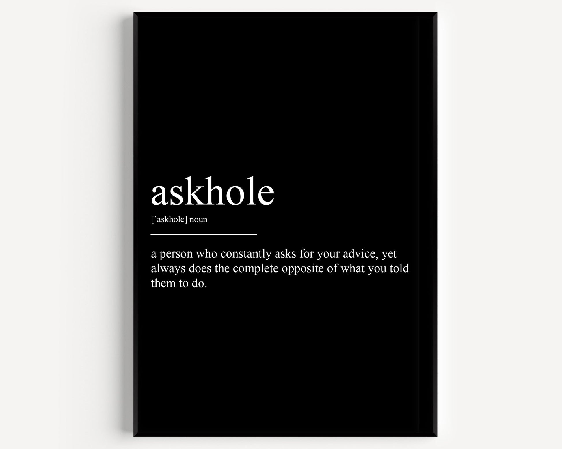 Askhole Definition Print - Magic Posters