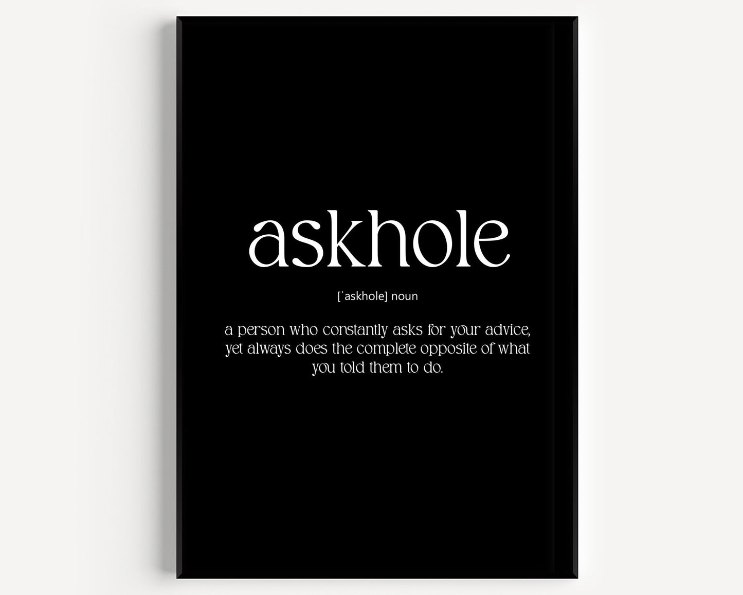 Askhole Definition Print - Magic Posters