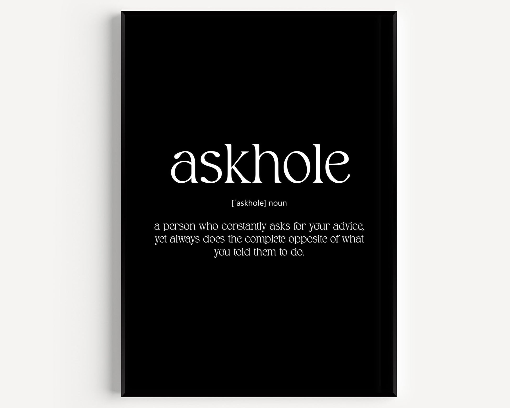 Askhole Definition Print - Magic Posters