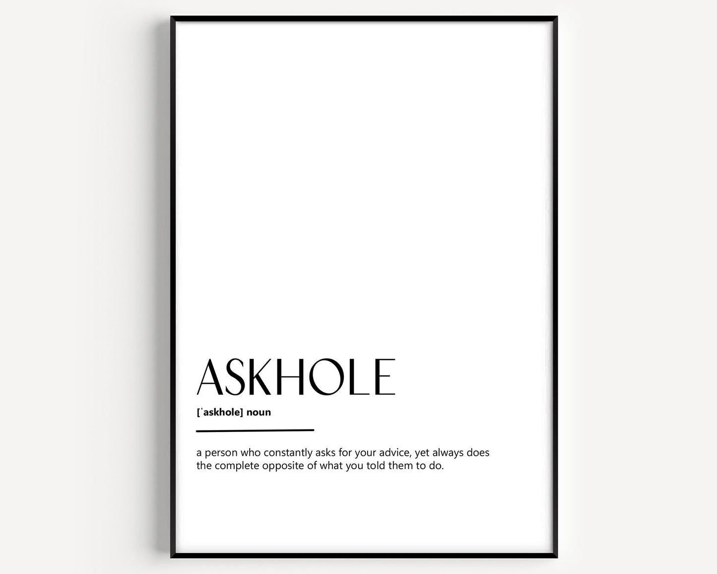 Askhole Definition Print - Magic Posters