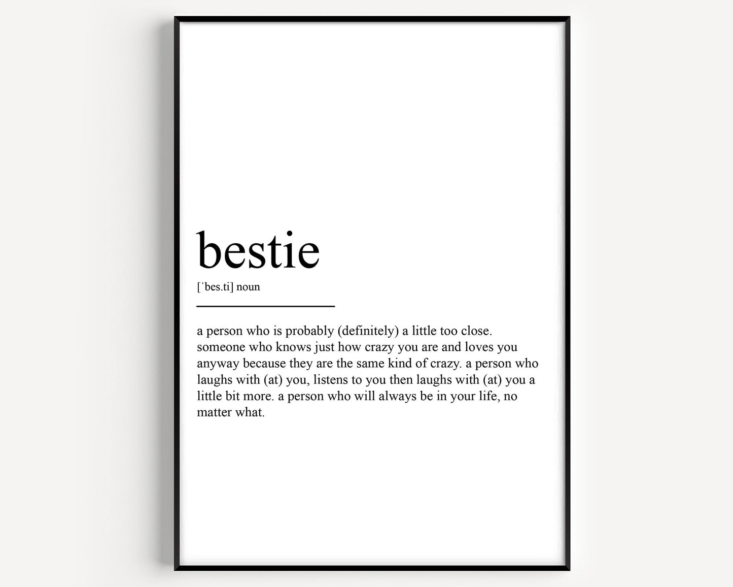 Bestie Definition Print - Magic Posters