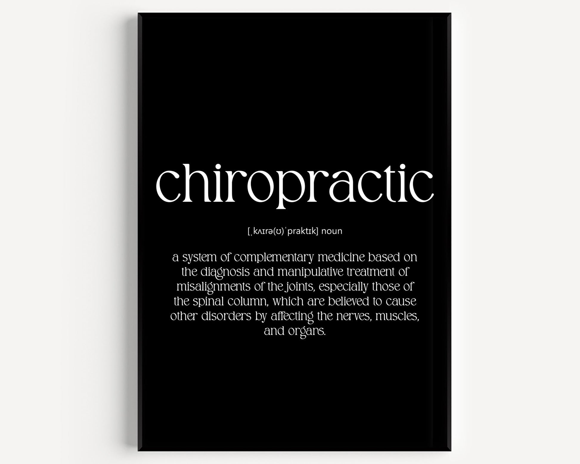 Chiropractic Definition Print - Magic Posters