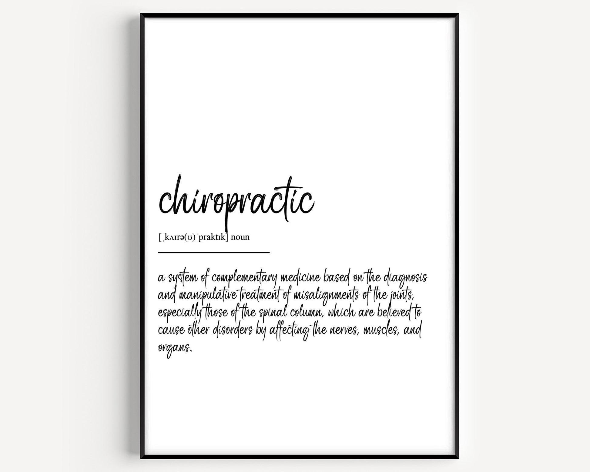 Chiropractic Definition Print - Magic Posters