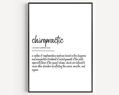 Chiropractic Definition Print - Magic Posters