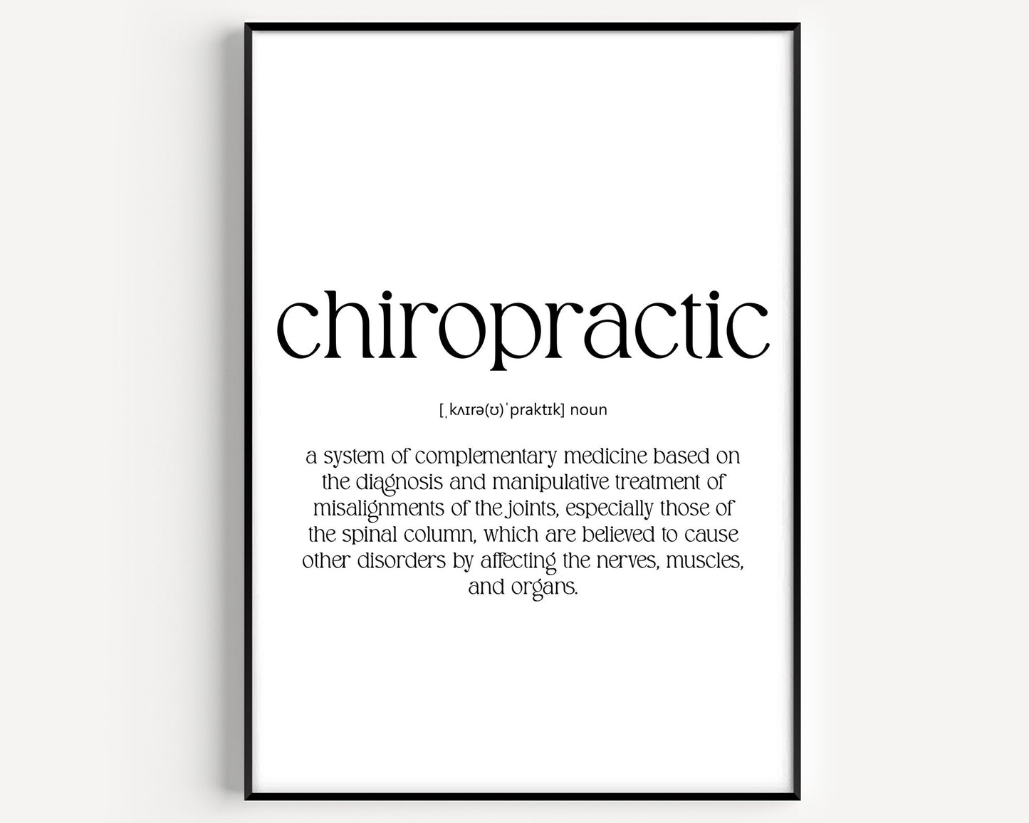 Chiropractic Definition Print - Magic Posters