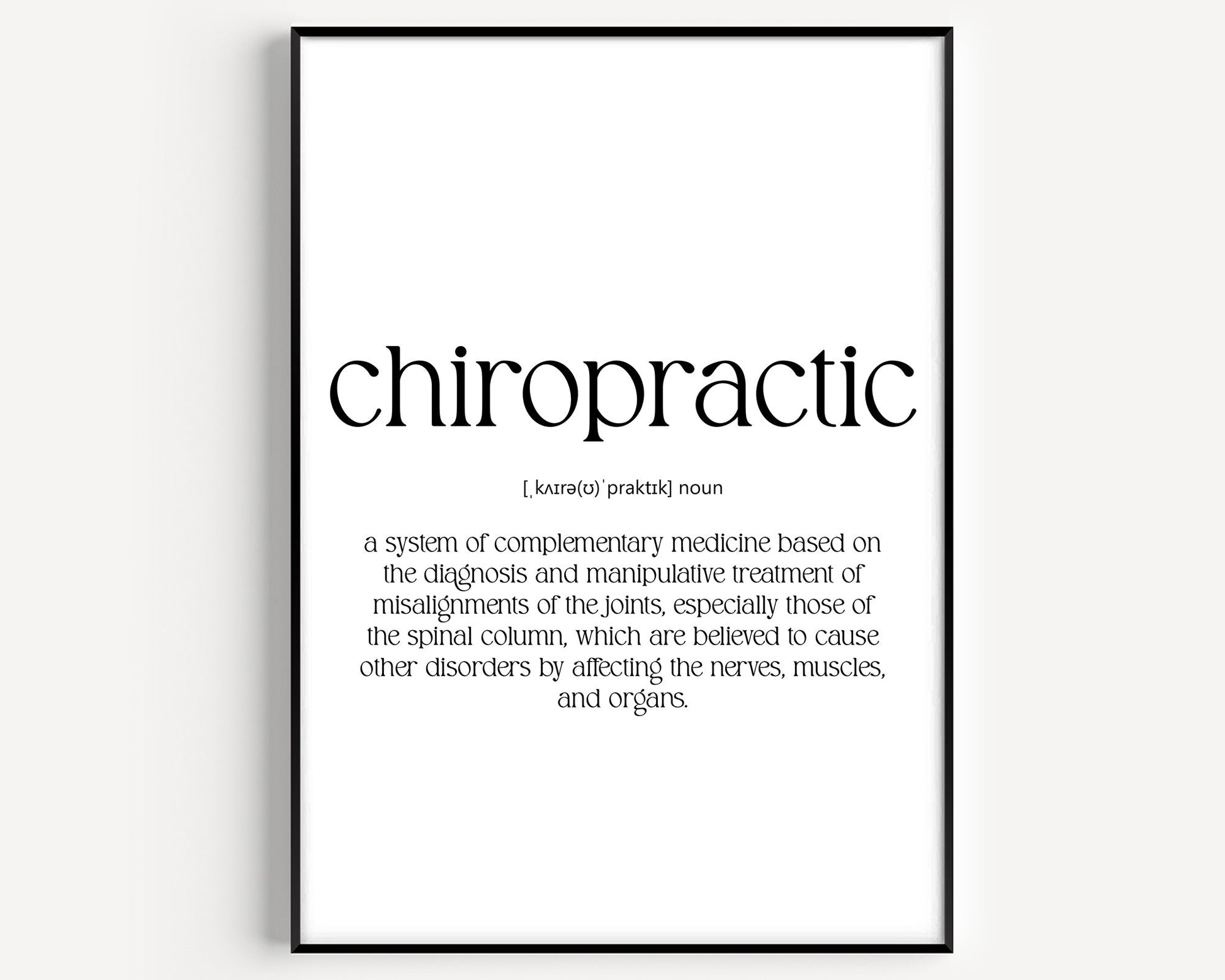 Chiropractic Definition Print - Magic Posters