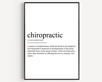 Chiropractic Definition Print - Magic Posters