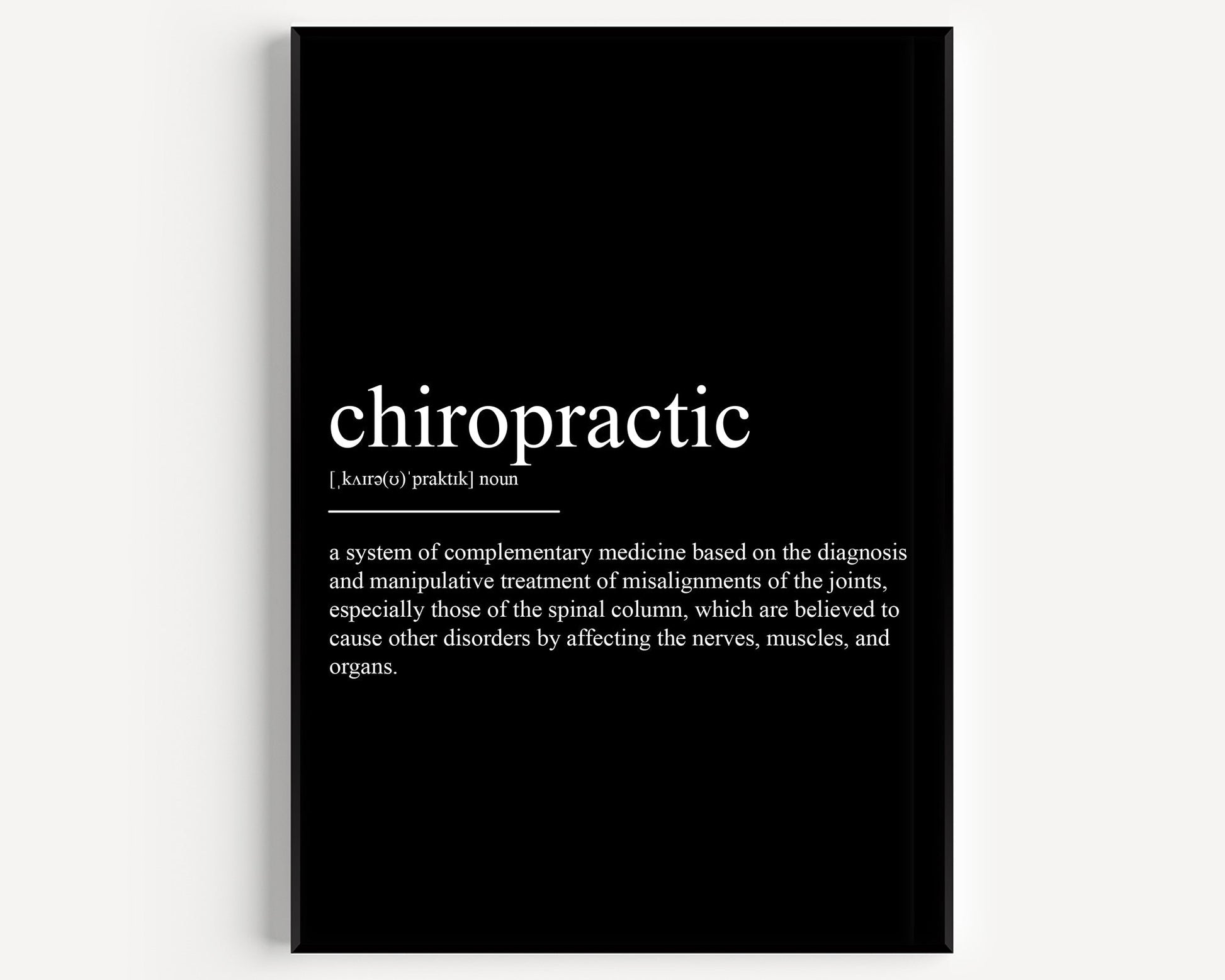 Chiropractic Definition Print - Magic Posters