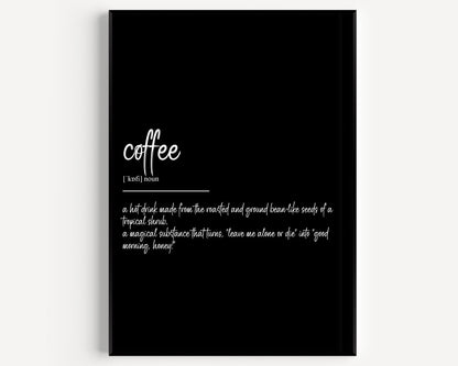 Coffee Definition Print - Magic Posters