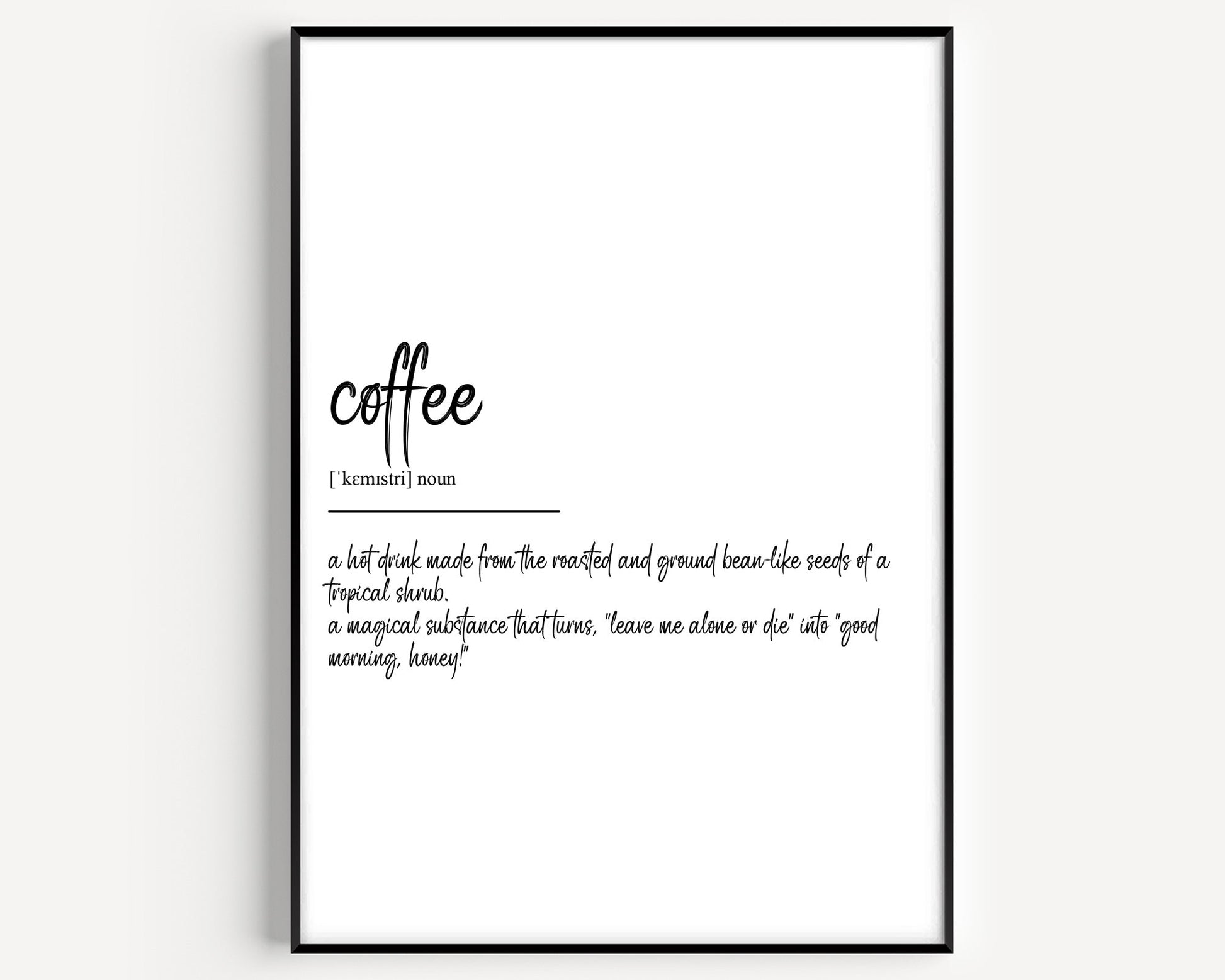 Coffee Definition Print - Magic Posters