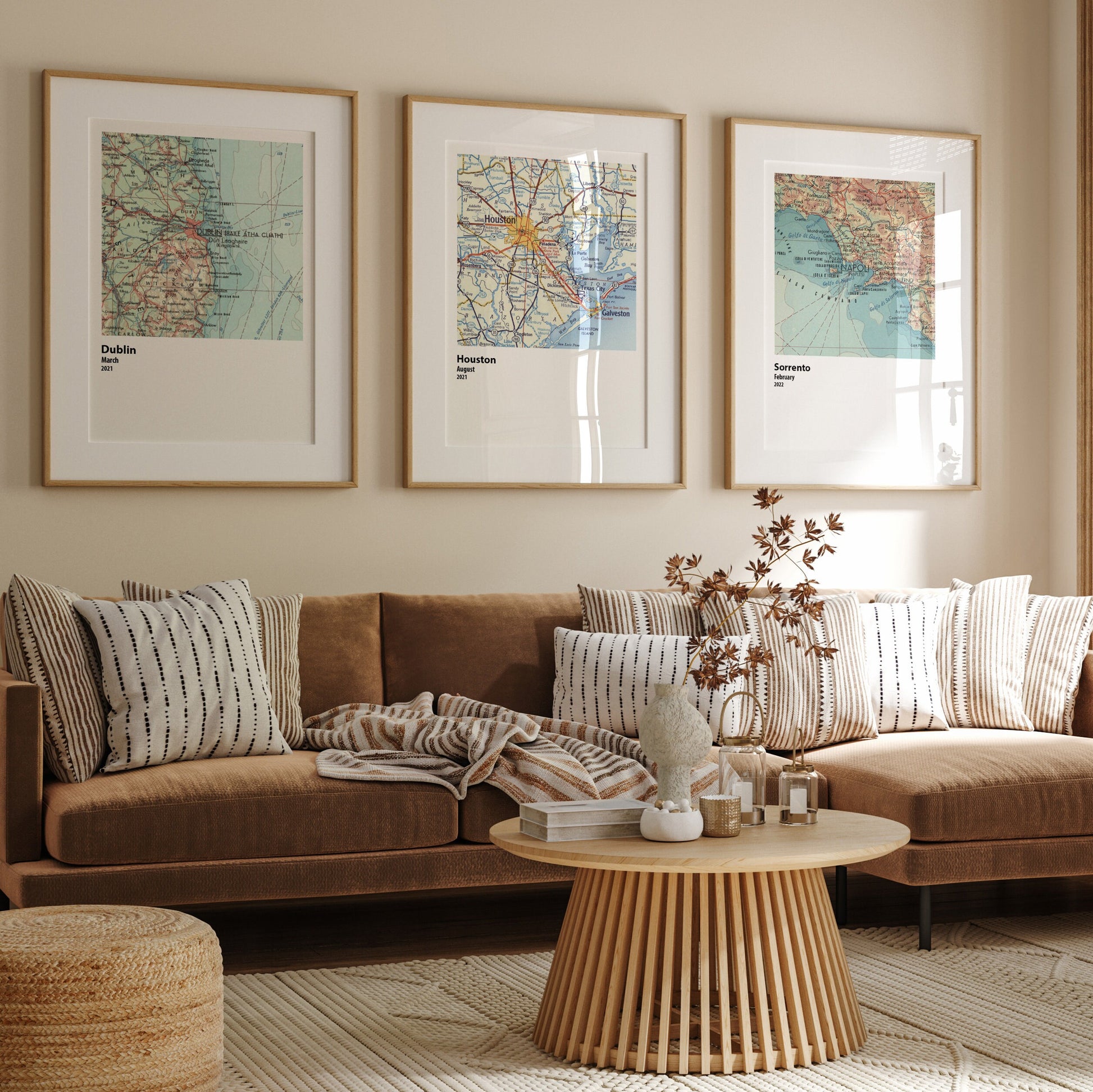 Personalised City Map Set Of 3 Prints - Magic Posters