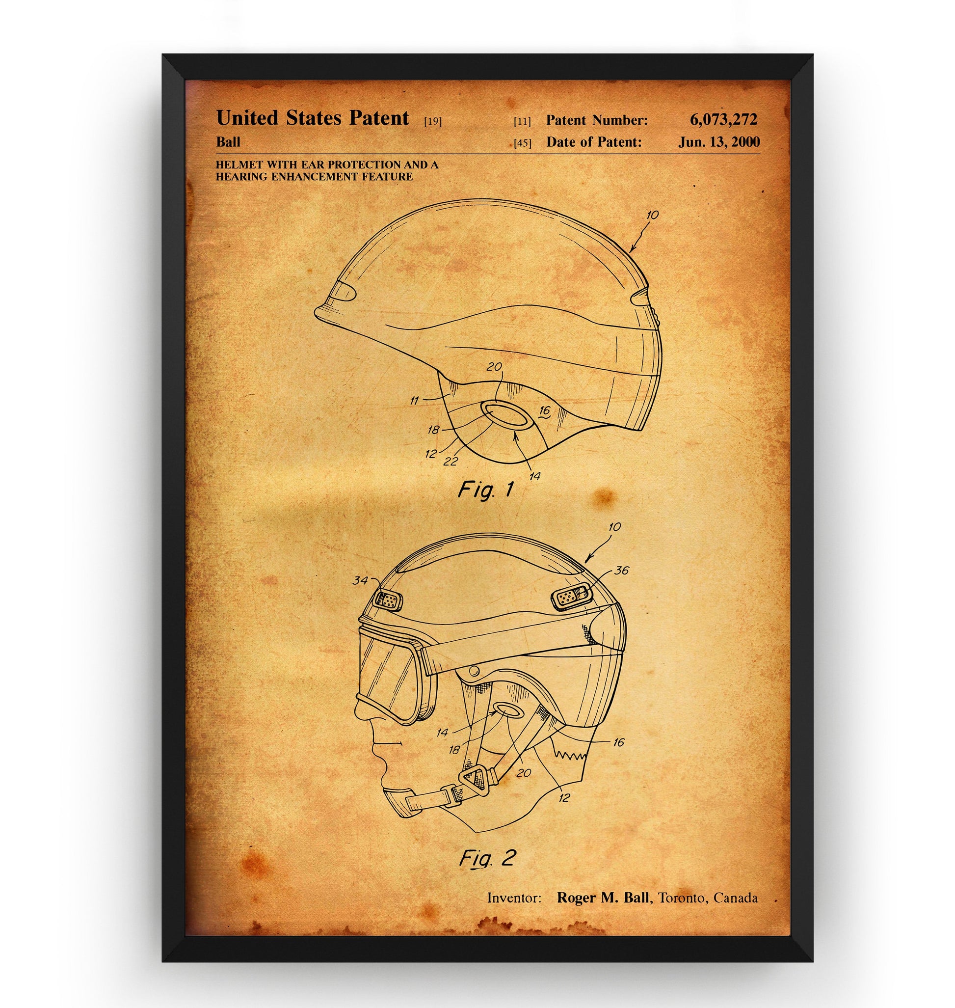 Snowboarding and Skiing Helmet 2000 Patent Print - Magic Posters